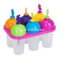 6pcs in 1 plastic  ice mold  homemade ice popsicle maker fruit shape