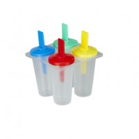 4pcs in 1 plastic  ice mold  homemade ice popsicle maker