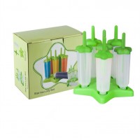 6pcs plastic  ice mold  homemade ice popsicle maker star shape