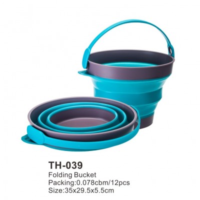 New Arrival Household or Camping Gadgets Food Grade Silicone Collapsible or Folding Water Bucket