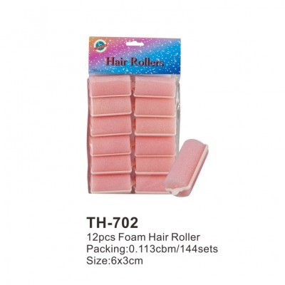 pink 12pcs foam hair roller